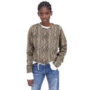 Zara Snakeskin Print Cropped Top